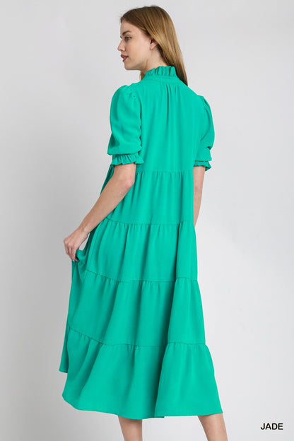 Smocked Jade Dress