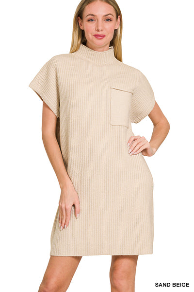 Sandy Beige Sweater Dress