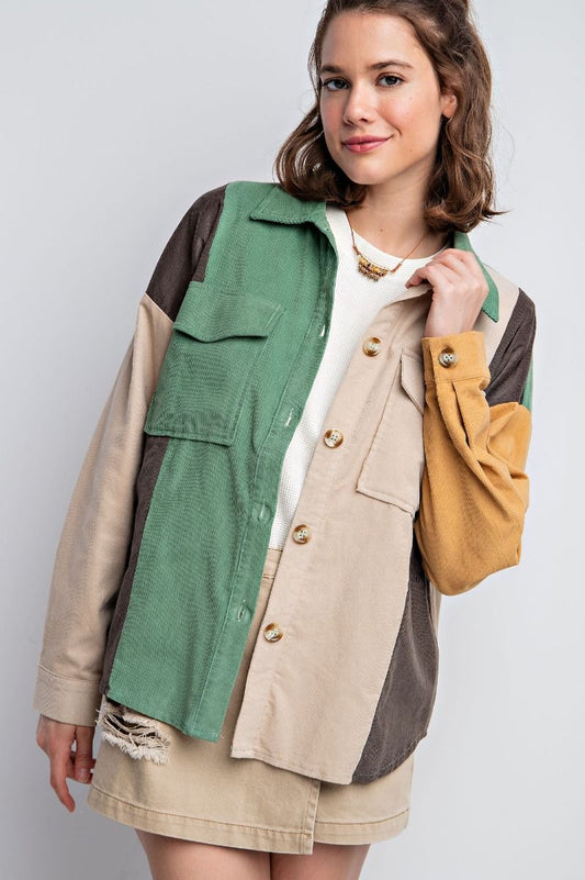 Sage Corduroy Top